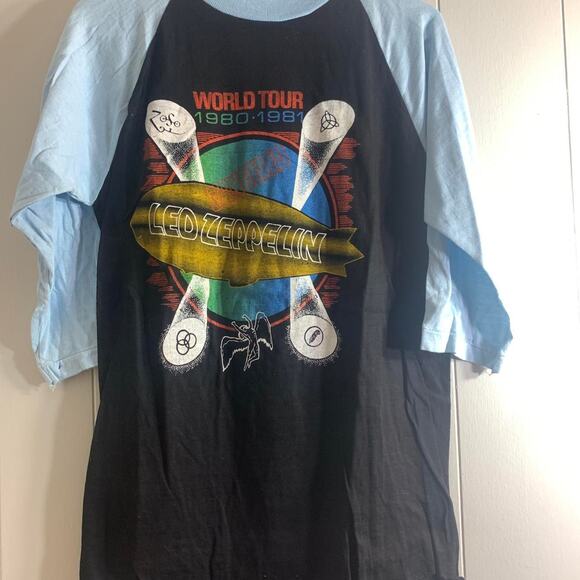 1981 LED ZEPPELIN Houses Of The Holy double sided raglan 3/4 sleeve tee shirt L - Picture 3 of 8